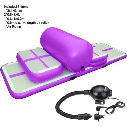 Airtrack A Set 6 Pieces Of Home Edition Inflatable Gym Mat,10cm Dwf Inflatable Gymnastics Air Tumble Track Mat Training Set