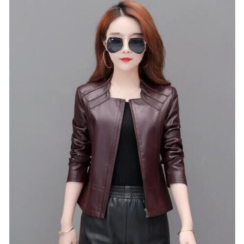 Plus Size 3XL 4XL Womens Leather Jacket 2020 New Motorcycle Leather Jackets Women Leather Coat Female Outerwear Black