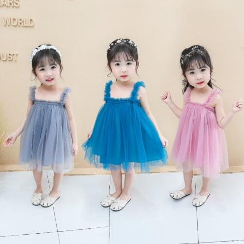 2021 New Fashion Summer Dressed Baby Girl Clothes 2pcs Set SolidTutu+floral Headhand Princess Dress Cute Lovely Cotton 0-5Ykids