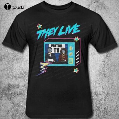 New They Live Movie Horror Sci-Fi Carpenter Retro T - Shirt White Shirts For Women Men Sexy Cotton Tee Shirts S-5Xl Unisex