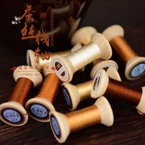 New Item Chinese 100% Silk Embroidery Thread Yarn embroidery floss for Sewing Article Wooden packing Amber