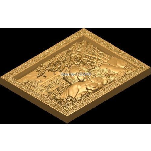 Panno_leons 3D model relief figure STL format The lion 3d model relief for cnc in STL file format