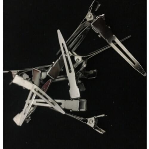 Hairdressing Single Prong Pin Curl Setting Section Hair Clips 50pcs Metal Alligator Clips Silver Hairpins for hair extensions