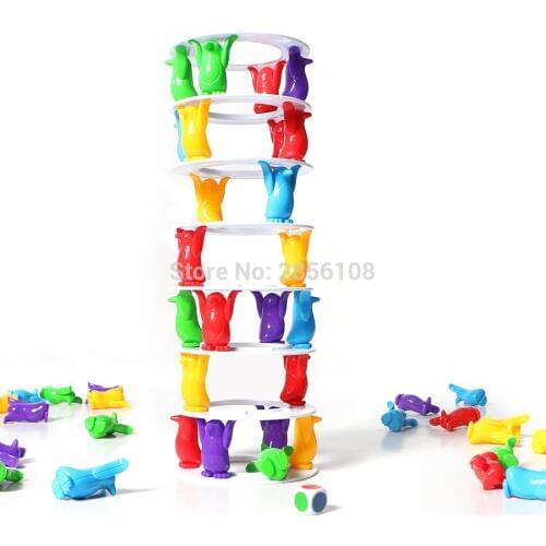 Penguin tower collapse crazy Column Game challenge game for family fun toy,crash tower Stacking Towering penguin for kid&adult