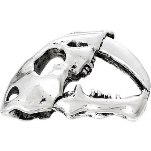 8SEASONS Charm Pendants Dinosaur Skull Halloween antique silver-color 3.7cm x 2.4cm(1 4/8" x1"),5 PCs