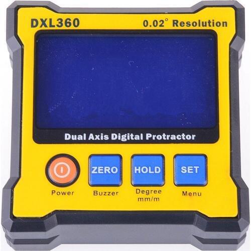 DXL-360 Upgrade High Precision LCD Mini Digital Protractor Inclinometer Dual Axis Level Measure Box Angle Ruler 0.02 Degree