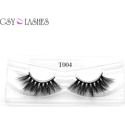 GSY Eyelashes Mink Eyelashes Cruelty-free Full Volume 3D Mink Strip Eyelashes Dramatic False Eyelashes(T04