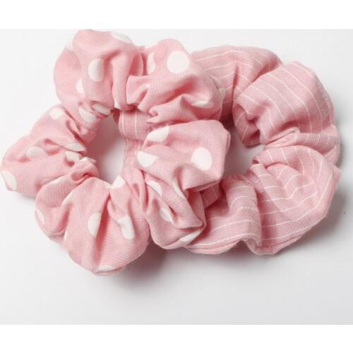 2pcs/lot Stripes And Dots Elastic Scrunchies New Hot Ponytail Holder Hairband Hair Rope Tie For Girls Weman Hair Accessories