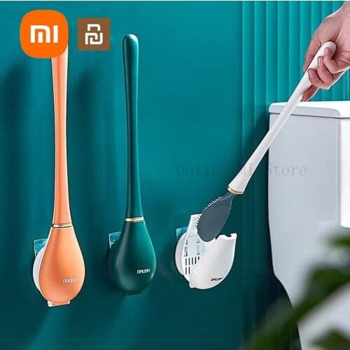 New Xiaomi Youpin Silicone Toilet Brush Household Wall-Mounted Toilet TPR Brush Automatic Opening And Closing Cleaning Brush