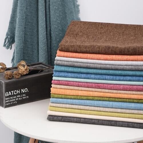 Width 58'' Slubby Plain Pure Cotton Linen Fabric By The Yard For Sofa Tablecloth Dustproof Cloth Pillow Material