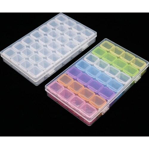 New 28 Grids 5D DIY Diamond Painting Drill Box Jewelry Box Rhinestone Embroidery Crystal Bead Organizer Storage Case Container