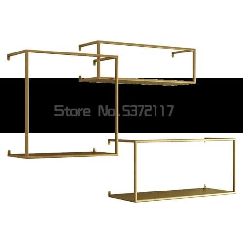 Object rack on iron wall wall hanging bookshelf creative background wall decoration rack Nordic display rack
