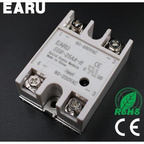 Solid State Relay SSR-25AA-H 25A 80-250V AC TO 90-480V AC SSR 25AA-H relay solid state Resistance Regulator