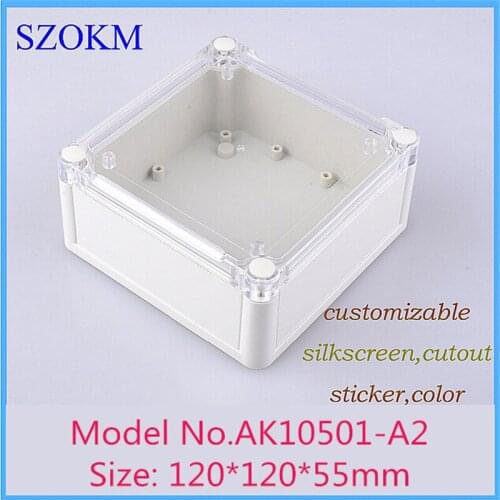 Szomk waterproof enclosure for electronics distribution box (1 pcs) 120*120*55mm waterproof plastic junction box equipment case