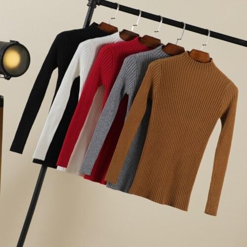 2021 korean style long sleeve top sweaters for women fashion tops clothing sweaters brown black white pullovers knitted blouses