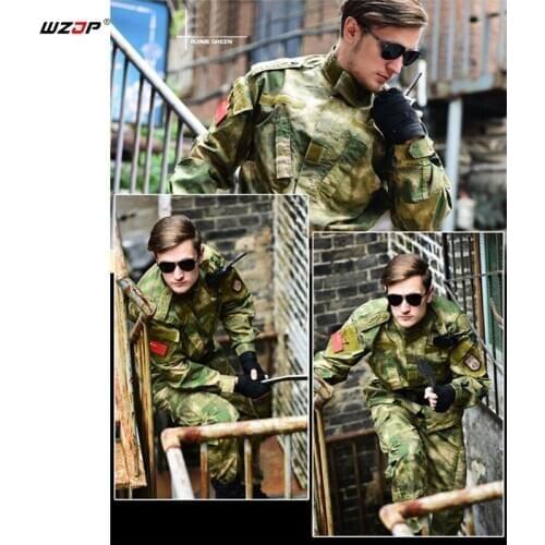 WZJP Army Military Tactical Uniform Shirt + Pants Desert Digital Combat Uniform US Army Mens Clothing Airsoft Hunting Suit