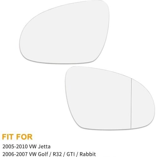 X Autohaux Mirror Glass Heated With Backing Plate Side Rear View Mirror Glass For 2005-2010 VW Golf R32 GTI