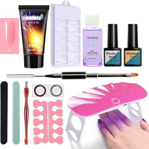 Yinikiz 30ml Nail Polish Manicure Acrylic Gel Kit Tools Set Fast Builder Gel Nail Art UV Portable Nail Dryer Tool dropship