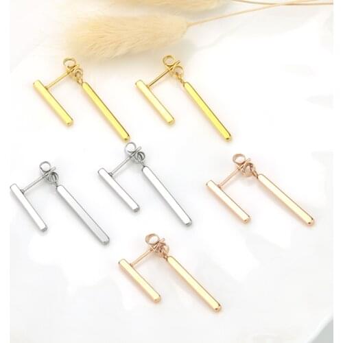 South Korea Zoro Earrings Gold Bar Earrings Unicorn Dangle Earrings Stylish Cartliage Earring Back Stopper Asymmetrical Earrings