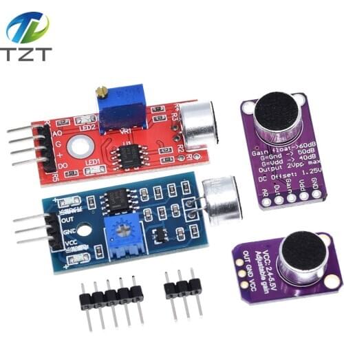 TZT Sound sensor module sound control sensor MAX4466 MAX9814 switch detection whistle switch microphone amplifier For Arduino