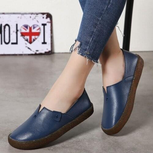 Women flats slip on flat shoes mother shoes soft leather women Loafers Casual Shoes Mocasines Female Zapatos Mujer 35-40