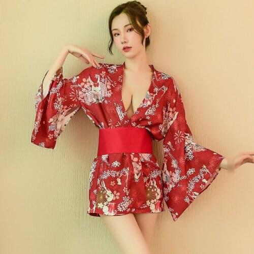 Women Sexy Uniform Lingerie Cute Rabbit Kimono Erotic Lingerie Sexy Yukata Japanese Pajama Ladies Halloween Party Costumes