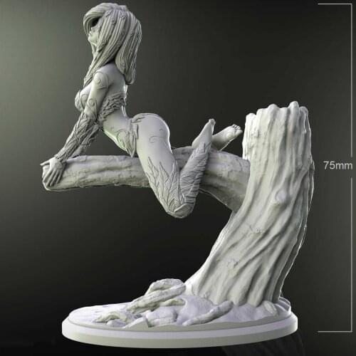 1/ 24 75mm Resin Model Forest Beautiful Sexy Girl Figure Unpainted