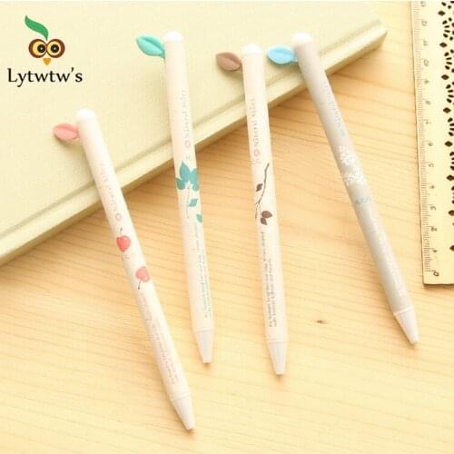 1 Pieces Lytwtws Kawaii Cute Leaf Style Gel Pen Decor School Office Supply Student Prize Gift Stationery Signing Pen
