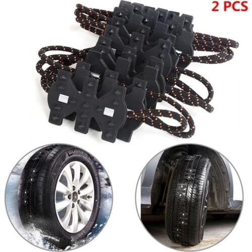 2pcs Car Truck SUV Snow Chain Winter Driving Black Butterfly Tire Snow Chain Anti-skid Emergency Chain 158cm TPU+Nylon