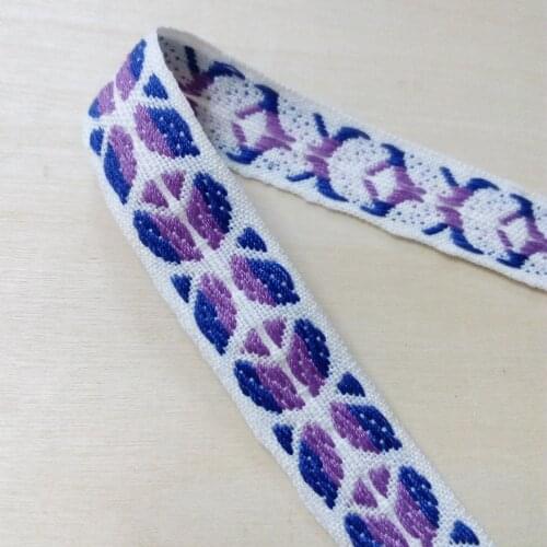 2cm 20mm 7/8' Quality Cotton Trim Strong Y Goldenfish White Purple Bedding Lace Laciness National Jacquard Ribbon Woven Webbing