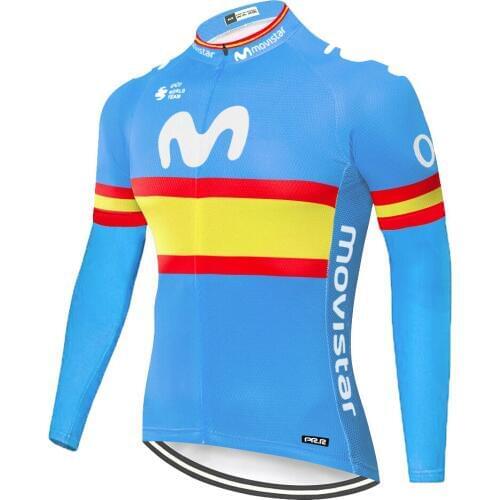 6xl cycling movistar Long Sleeve winter thermal fleece cycling Jersey MTB Bike Bicycle cycling clothing MEN winter cycling wear