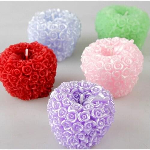 3D Rose Apple Silicone Molds for Candle Soap Making Mold Silicone Soap Molds Aroma Stone Plaster Cake Moulds Art Crafts Moulds