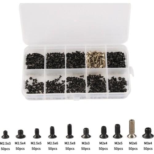 500Pcs M2/M2.5/M3 Screw Laptop Notebook Computer Screw Assortment Kit Using for IBM For HP For Dell Hardware Parts