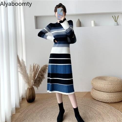 Модные вязаные платья Alyaboomty China At AliExpress