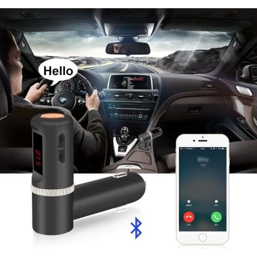 LAMJAD Car Charger 5V 4.2A Bluetooth FM Transmitter Car Kit Hands-free Wireless MP3 Player Dual USB Visture BC08 DFDF