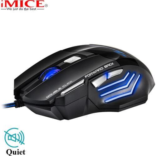 Silent/Sound USB Wired Gaming Mouse Professional 5500DPI 7 Buttons LED Optical Cable Computer Mouse Gamer Mice for LOL CSGO Dota
