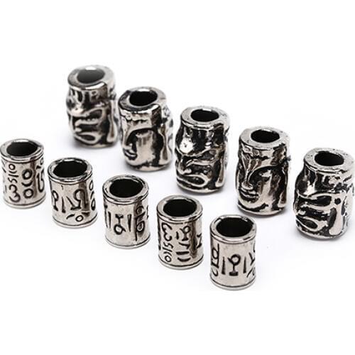 5pcs Beads Metal Charms Skull For Bracelet Accessories Survival,DIY Pendant Buckle for Knife Lanyards