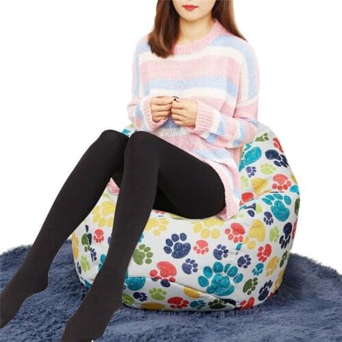 Bean Bag Covers No Filler Ultra Soft Cartoon Animal Print Beanbag Chair Cover, Stuffed Toys Dolls Storage Solution