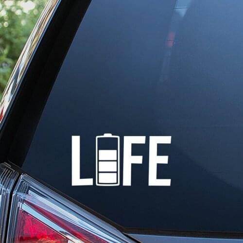 Black/Sliver Battery Life Sticker Vinyl Car Decal Window Bumper Waterproof Stickers Modern Decor S369