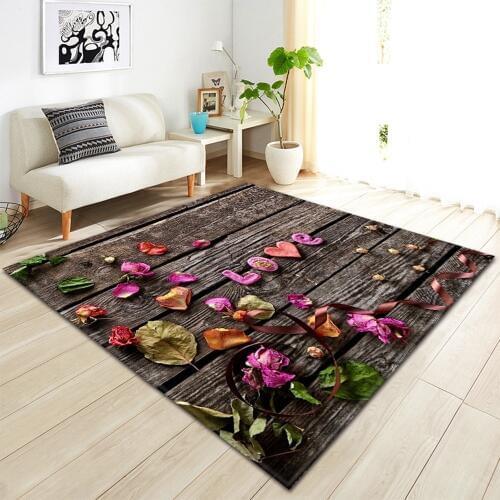 Living Room Carpet Kids Room Decoration Rug Home 3D Wood grain Children Non-slip Carpet Hallway Floor Bedroom Bedside Mat