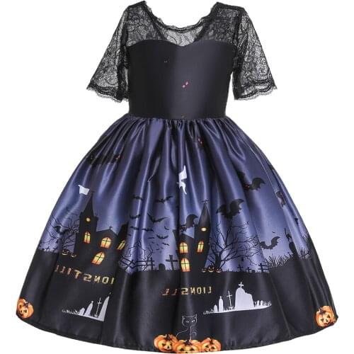 Childrens Dress Halloween Pumpkin Witch Role Play Girls' Costume