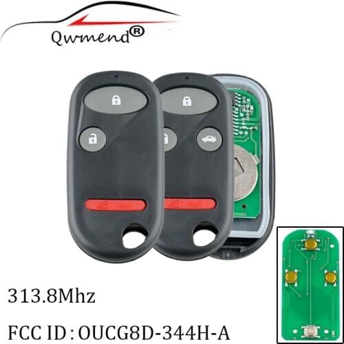 OUCG8D-344H-A Car Remote Key for Honda Element 2005-2011 CRV 2002-2004 Civic 2002-2005 Smart Car Key Fob 313.8Mhz 3/4BUT