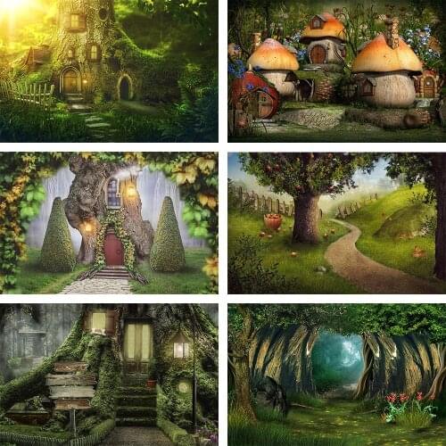 Mehofond Photography Background Enchanted Forest Fairy Tale Magic Big Tree Mushroom Girl Birthday Party Backdrop Photo Studio