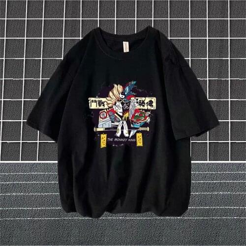 Chinese style graphic T-shirt mens T-shirt Korean style loose trend on bf Japanese art T-shirt camiseta hombre 5XL