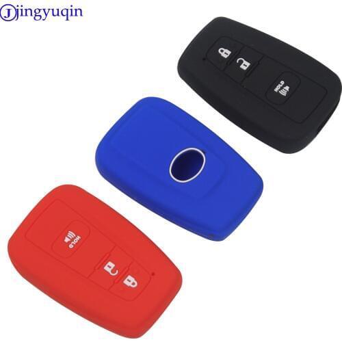 Jingyuqin Silicone Rubber Car Key Fob Cover For Toyota 2016 2017 Prius Key Case Set Key Case for Car Car Styling 3 Buttons