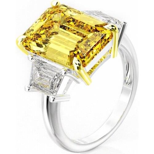Trendy 100% 925 Sterling Silver Created 10*14mm Anniversary Rings For Women Colorfol Rectangle Party Jewelry Fine Jewelry Gift