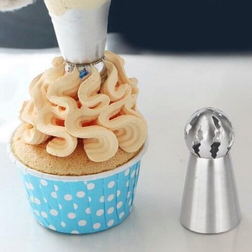 Cupcake Stainless Steel Sphere Ball Shape Icing Piping Nozzles Pastry Cream Tips Flower Torch Pastry Tube Decoration