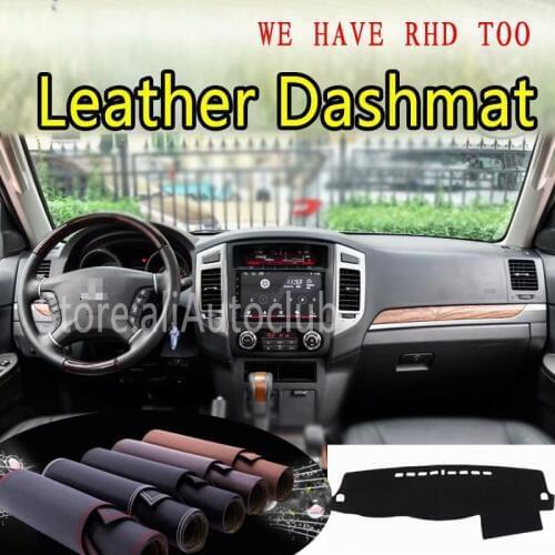 For Mitsubishi Montero Pajero Shogun v97 v93 2006 - 2019 Leather Dashmat Dashboard Cover Dash Carpet Custom Car Styling LHD+RHD