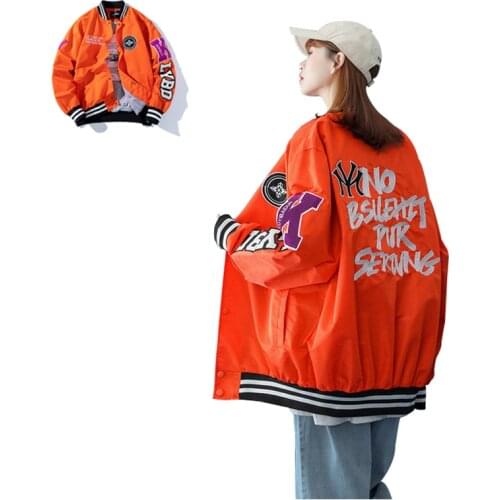 Bomber Jacket Women Brand Clothing Embroiderey Baseball Pure Stripe Coat Female Street Hip Hop Oversize Casual Loose Outerwear