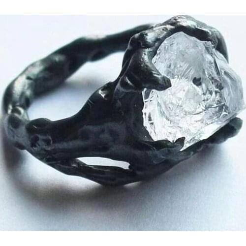 New Fashion Punk Pointed Claws Ring For Men Hip Hop Style Jewelry Creative Personality Inlay Transparent Irregular Zircon Ring